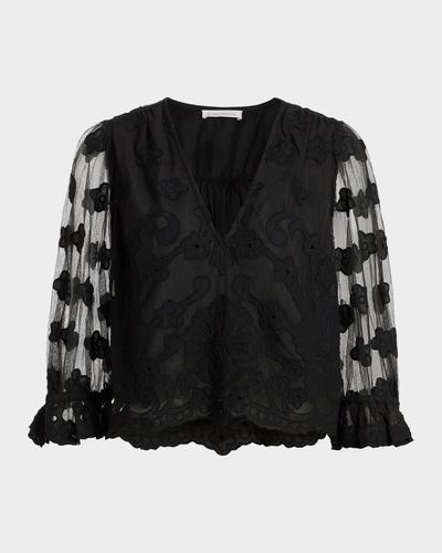 Ramy Brook Esmeralda Embroidered Blouse