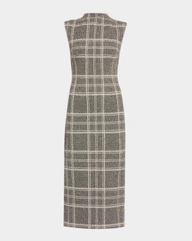 Ramy Brook Georgia Sleeveless Plaid Mock-Neck Midi Dress