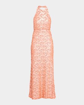 Ramy Brook Giada Floral Sequin Halter Gown