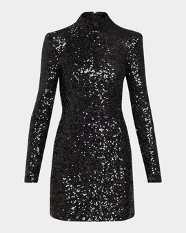 Ramy Brook Glory Sequin Mock-Neck Mini Dress
