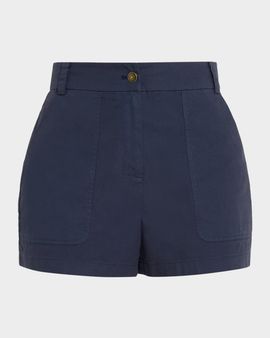 Ramy Brook Hilary High-Rise Canvas Mini Shorts