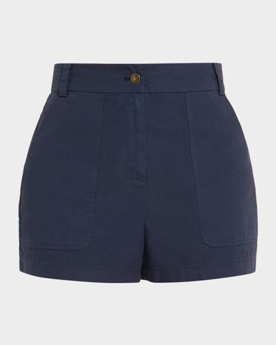 Ramy Brook Hilary High-Rise Canvas Mini Shorts
