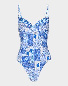 Ramy Brook Jayda Floral Patchwork One-Piece Swimsuit