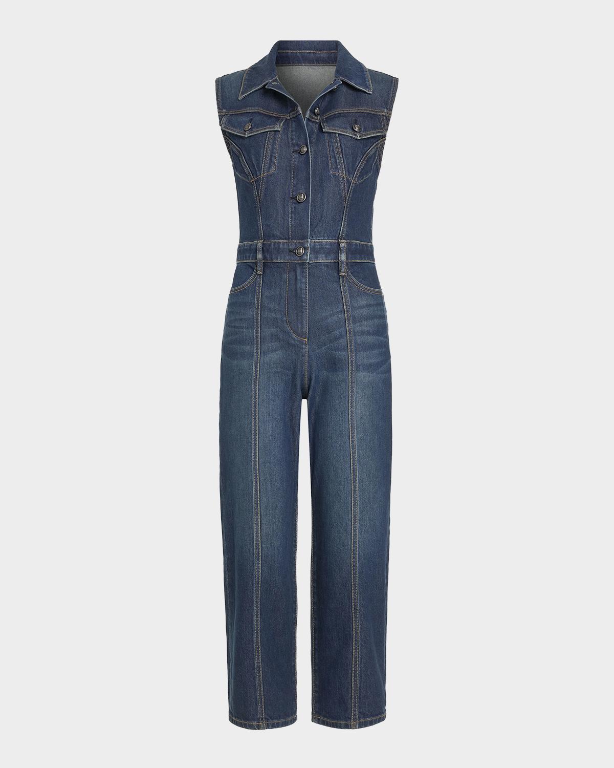 Ramy Brook Jessie Cropped Denim Jumpsuit
