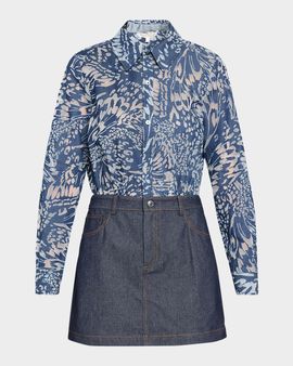 Ramy Brook June Butterfly Burnout & Denim Mini Dress