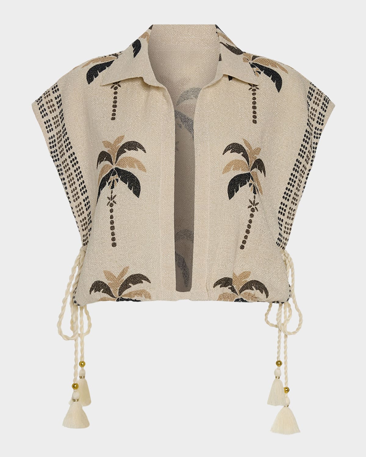 Ramy Brook Kieran Palm Tree Cap-Sleeve Top