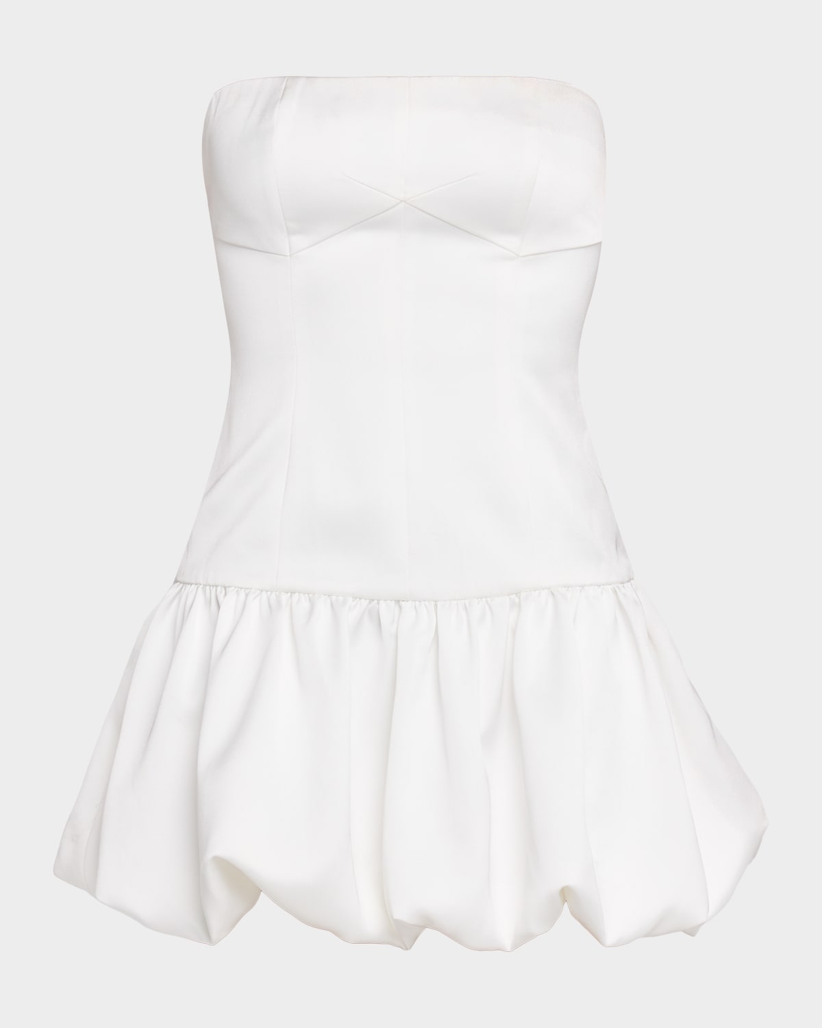 Ramy Brook Kris Strapless Stretch Satin Bubble Mini Skirt