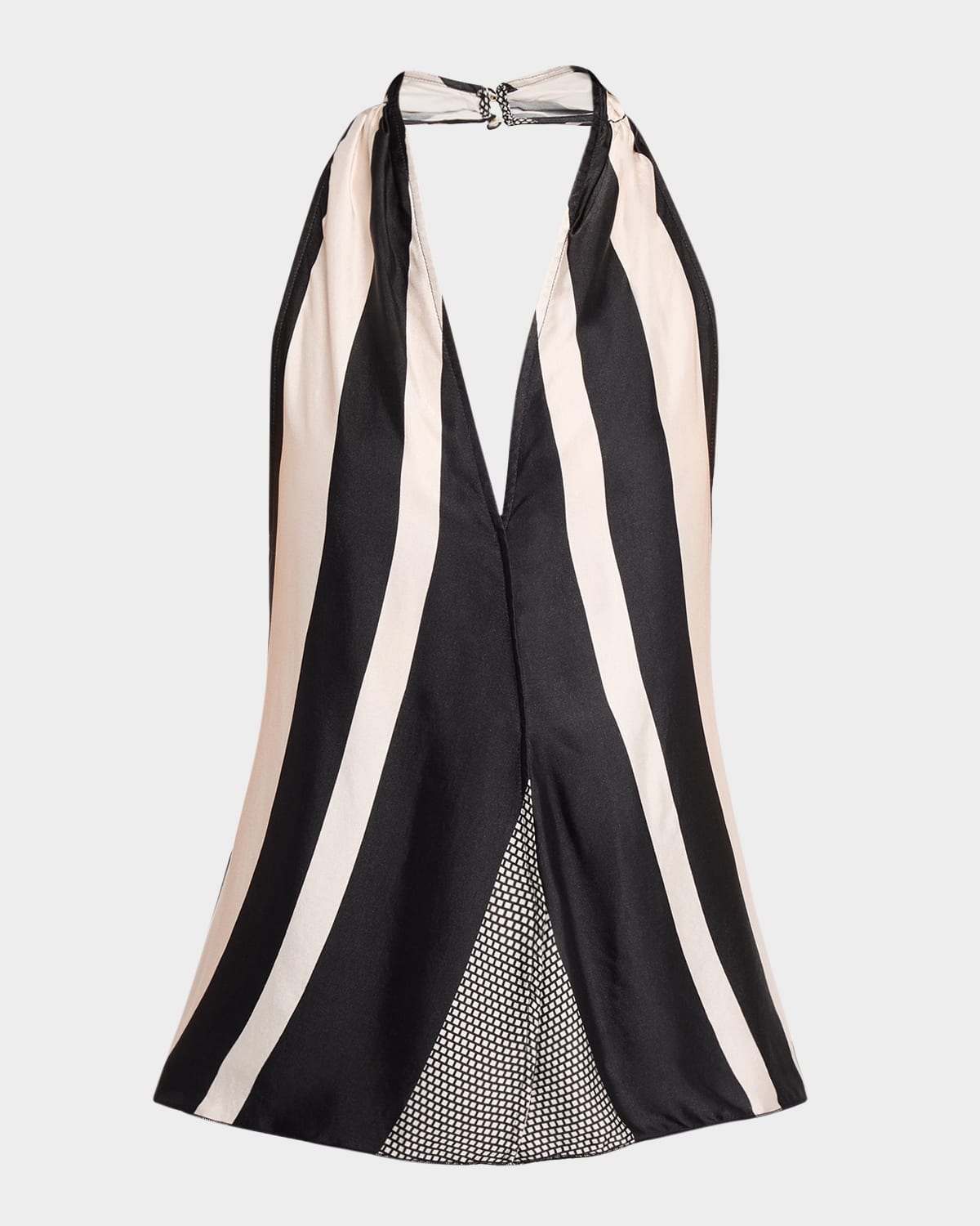 Ramy Brook Kylie Striped Satin Halter Blouse
