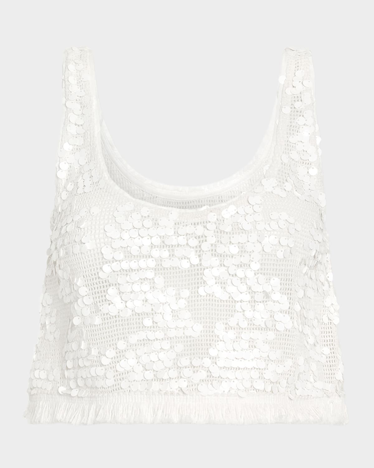 Ramy Brook Kyra Paillette Scoop-Neck Coverup Top