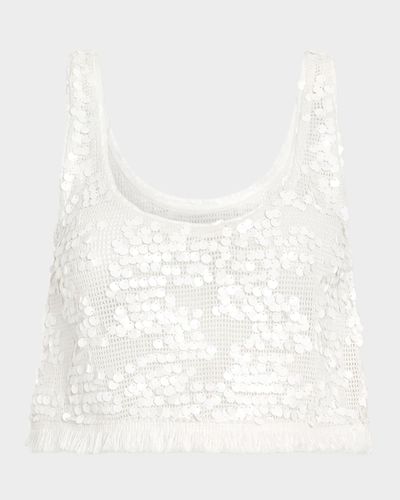 Ramy Brook Kyra Paillette Scoop-Neck Coverup Top