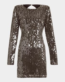 Ramy Brook Lola Sequined Long-Sleeve Mini Dress