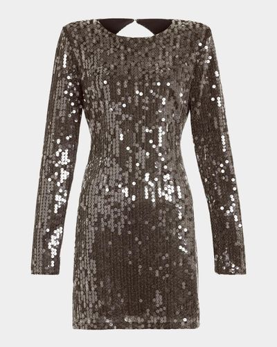Ramy Brook Lola Sequined Long-Sleeve Mini Dress