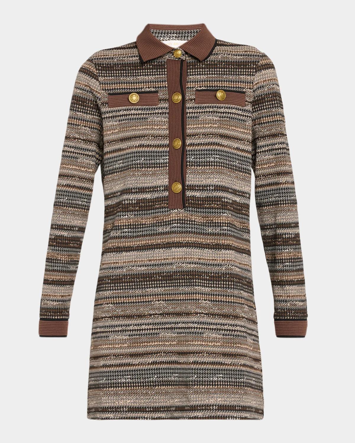 Ramy Brook Maria Houndstooth A-Line Mini Dress