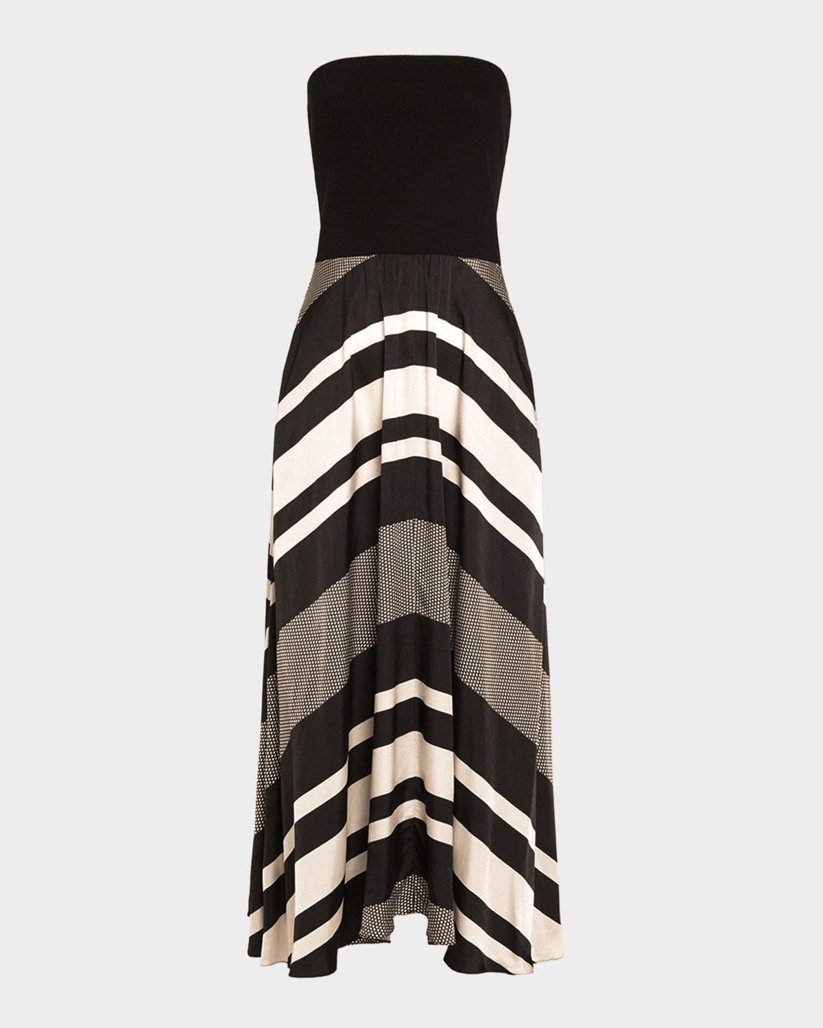 Ramy Brook Oakley Striped A-Line Midi Dress