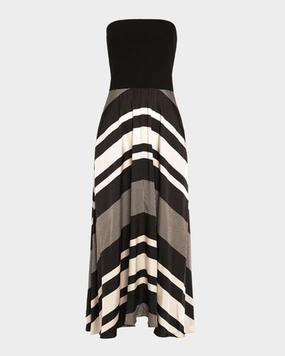 Ramy Brook Oakley Striped A-Line Midi Dress