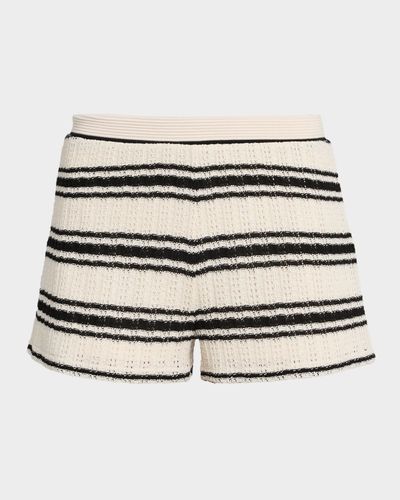 Ramy Brook Olympia Striped Crochet Shorts
