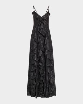 Ramy Brook Penelope Flocked Ruffled Gown