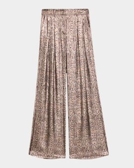 Ramy Brook Python Oscar Wide-Leg Pants