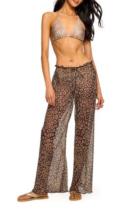 Ramy Brook Ramy Brook Alayna Leopard Print Cover-Up Pants
