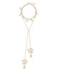 Ramy Brook Ramy Brook Anya Crystal & Imitation Pearl Flower Layered Lariat Necklace, 18.5 - 1