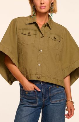 Ramy Brook Ramy Brook Beatrice Crop Cotton Stretch Canvas Cape