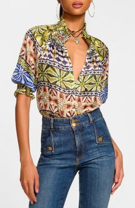 Ramy Brook Ramy Brook Chela Metallic Silk Shirt