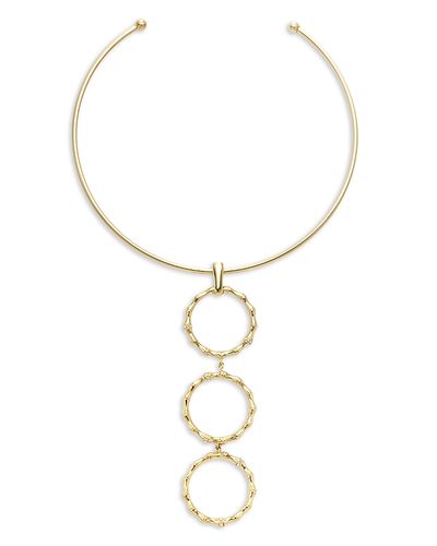 Ramy Brook Ramy Brook Chiara Multi Ring Pendant Structured Choker Necklace, 4.85