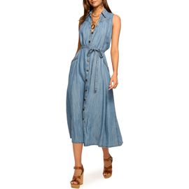 Ramy Brook Ramy Brook Clover Sleeveless Chambray Shirtdress
