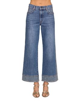 Ramy Brook Ramy Brook Cropped Lea High Rise Embellished Jeans in Rhinestone
