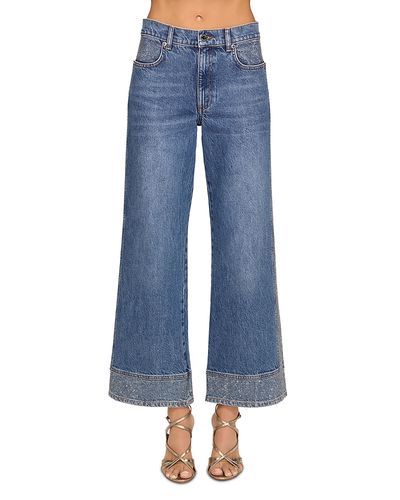 Ramy Brook Ramy Brook Cropped Lea High Rise Embellished Jeans in Rhinestone