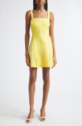 Ramy Brook Ramy Brook Fawn Eyelet Embroidery Minidress