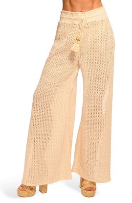 Ramy Brook Ramy Brook Glora Tie Waist Wide Leg Crochet Cover-Up Pants