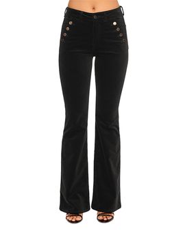 Ramy Brook Ramy Brook Helena Velvet High Rise Sailor Button Jeans in Black