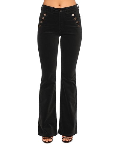 Ramy Brook Ramy Brook Helena Velvet High Rise Sailor Button Jeans in Black