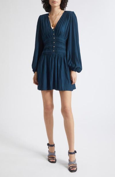 Ramy Brook Ramy Brook Jules Pintuck Long Sleeve Dress