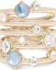 Ramy Brook Ramy Brook Lila Goldtone Mother of Pearl Stacked Ring  - 1