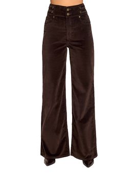 Ramy Brook Ramy Brook Liv Velveteen High Rise Wide Leg Jeans in Heritage Brown