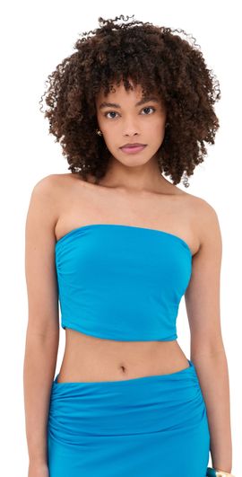 Ramy Brook Ramy Brook Solid Raya Top Aegean Blue