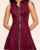 Ramy Brook Ramy Brook Stella Faux Leather Trim Pleated Skater Minidress - 3