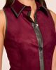 Ramy Brook Ramy Brook Stella Faux Leather Trim Pleated Skater Minidress - 5