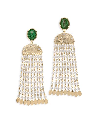 Ramy Brook Ramy Brook Stone Charm Jewelry Marcia Fringe Drop Earrings