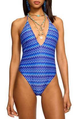 Ramy Brook Ramy Brook Wave Electra Halter One-Piece Swimsuit