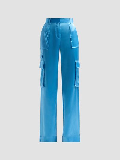 Ramy Brook Ramy Brook Women's Hannah Satin Wide-Leg Cargo Pants