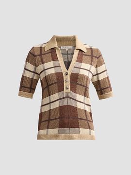 Ramy Brook Ramy Brook Women's Melanie Plaid Polo Sweater