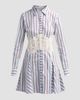 Ramy Brook Ramy Brook Women's Wren Lace-Detail Striped Poplin Mini Dress - 6