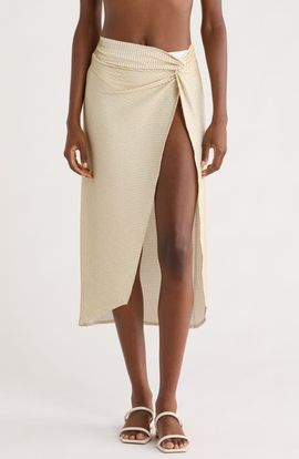 Ramy Brook Ramy Brook Xana Scallop Metallic Cover-Up Skirt
