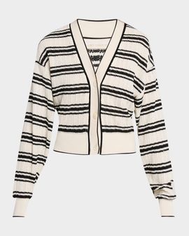 Ramy Brook Romy Striped Crochet Cardigan