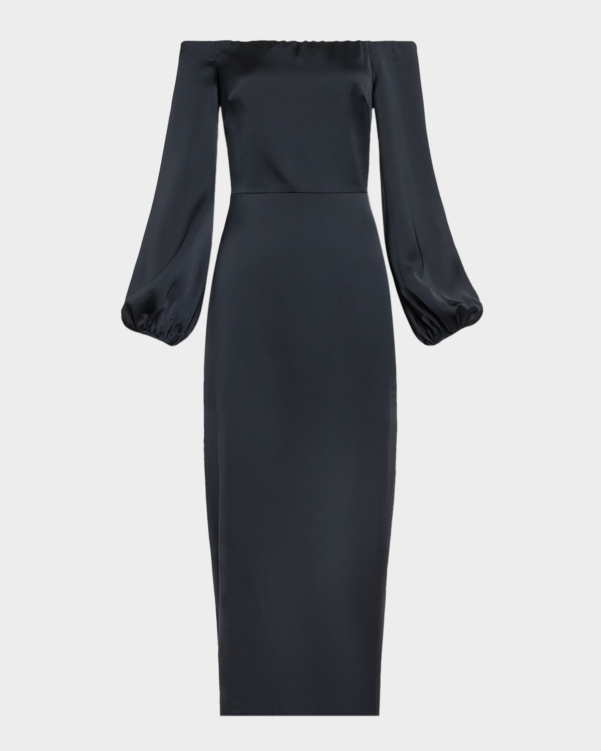 Ramy Brook Shiyan Off-Shoulder Stretch Satin Midi Dress