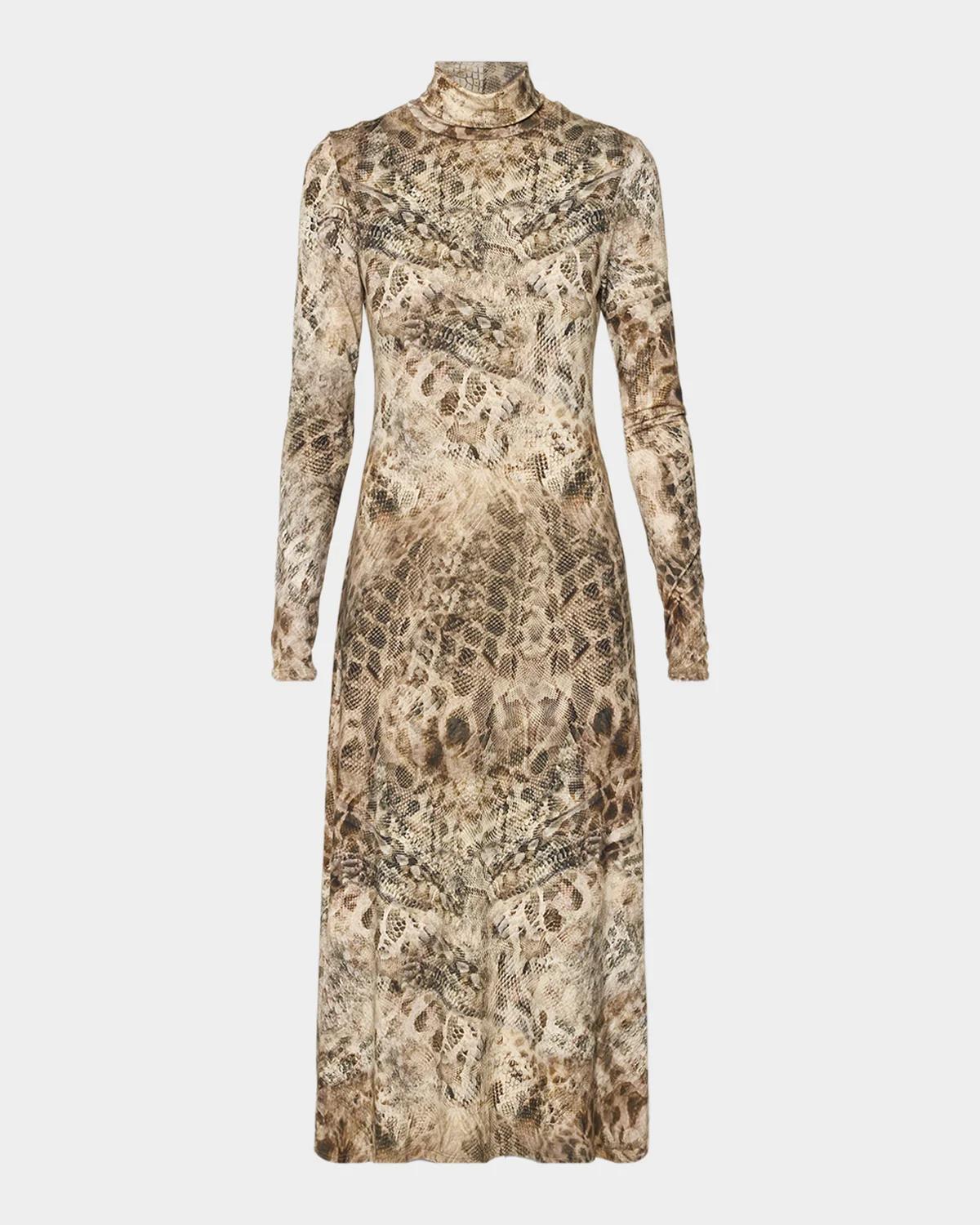 Ramy Brook Valerie Python Print Midi Dress