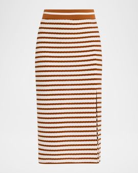 Ramy Brook Venus Textured Stripe Midi Skirt